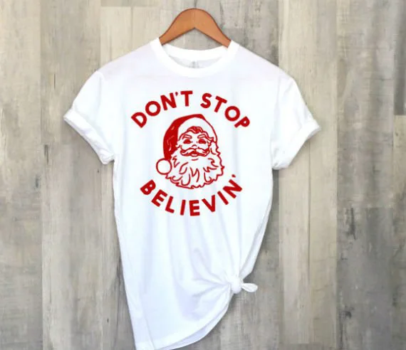 

Футболки с Санта Клаусом, Рождественская рубашка с новогодним праздником и Санта-Клаусом, рубашка с рождественской елкой, рубашка с мультяш...