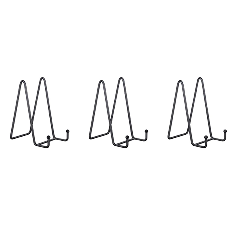 

9X черные металлические витрины для подставки, держатель пластины, витрины для картины, декоративная пластина, книга