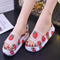 new summer womens cartoon slippers thick soles non slip slippers home soft soles bathroom slippers outdoor fashion high soles s