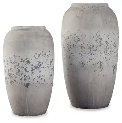 

Dimitra Painted Ceramic 2 Piece Decorative Vase Set, Light Gray