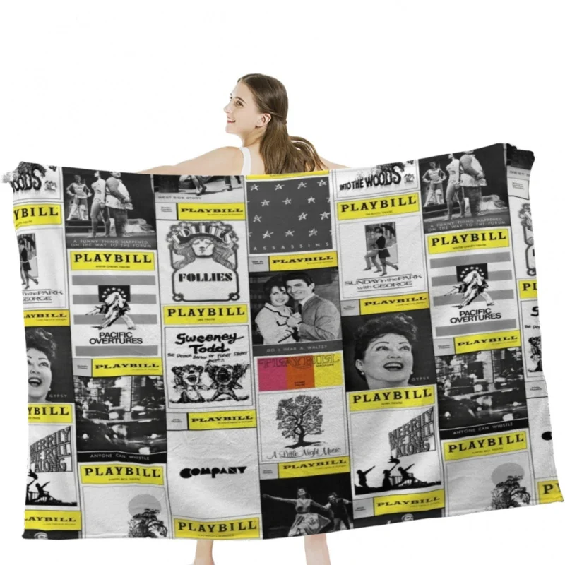 

Musical Playbills Throw Blanket Airplane Travel Decoration Soft Warm Bedspread