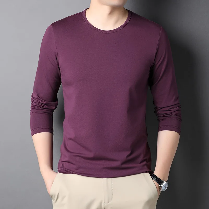 

Sweatshirt High-quality 95% Cotton New Fashion Brand T-shirt Men's Solid Classic Plain Long-sleeved Shirt Casual Men's Wear
