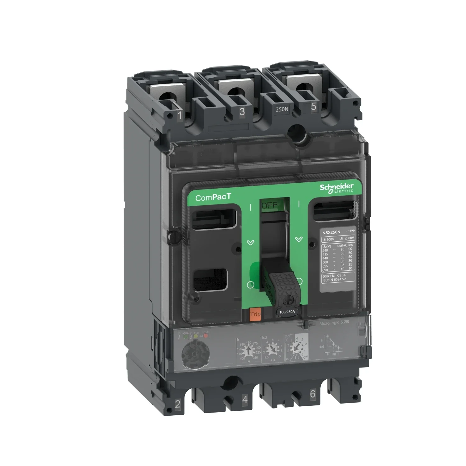 S-chneider NSX Series MCCB ComPacT 3P3D 36kA NSX160F Micrologic 6.2E 100A C16F36E100 160A C16F36E160