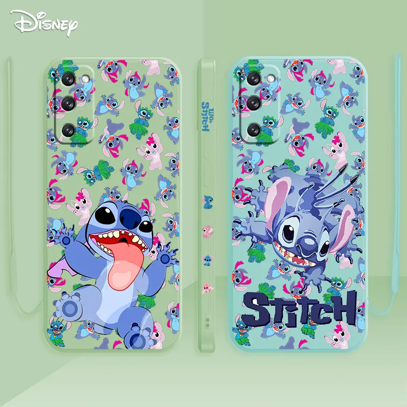 

Disney Cute Stitch Cover For Samsung Galaxy S22 S21 S20 FE S10 Plus S9 S8 Note 10 Lite 20 Ultra 5G Liquid Silicone Phone Cases