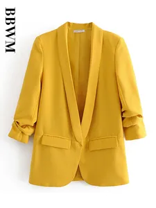 Куртка женская повседневная с откидной крышкой, тонкая простая, карамельных цветов, Повседневная праздничная, желтая, красная, осень 2021