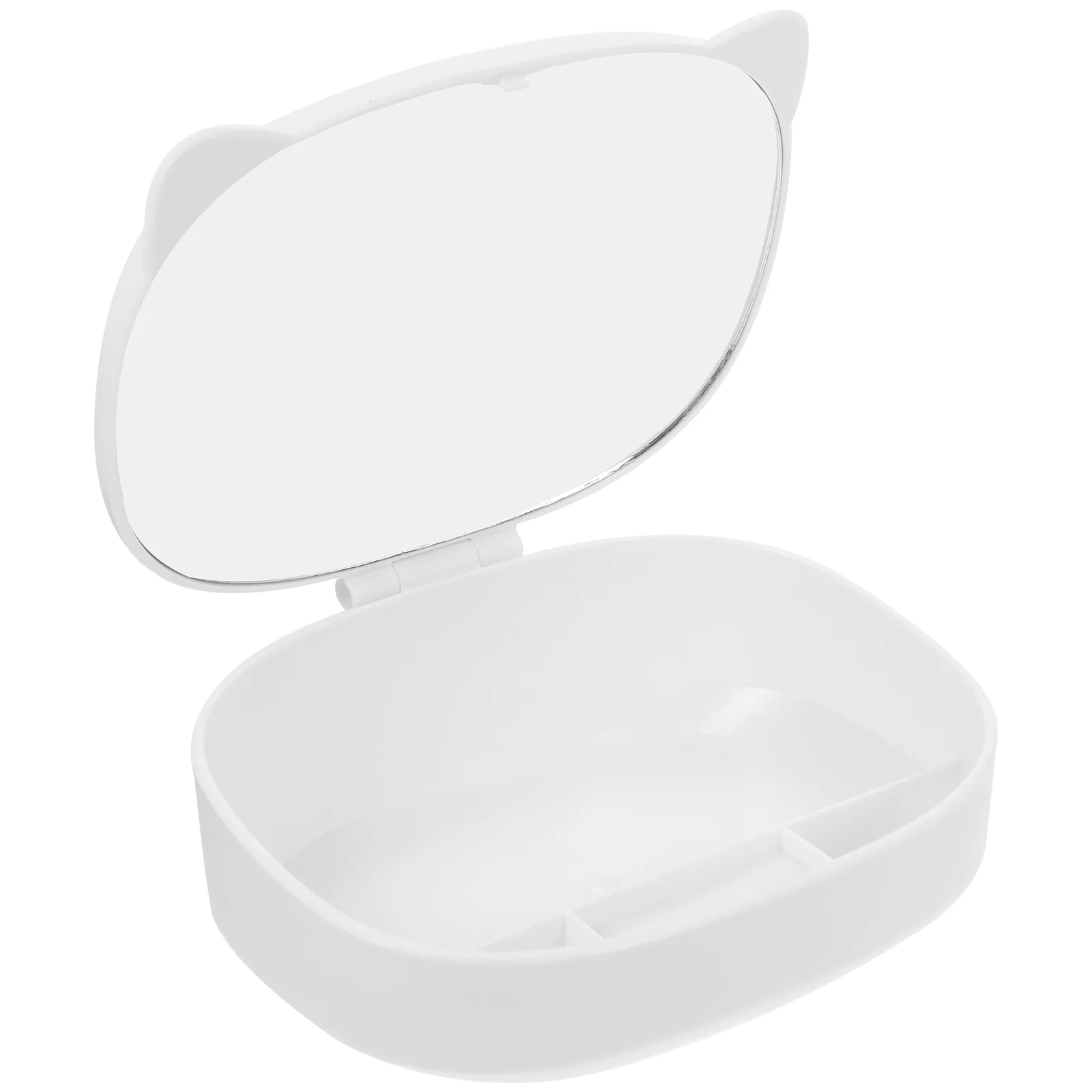 

Mirror Organizer Makeup Box Cosmeticvanity Jewelry Case Holder Mirrors Lipstick Trinket Bedroom Travel Ring Desk Desktop Stand