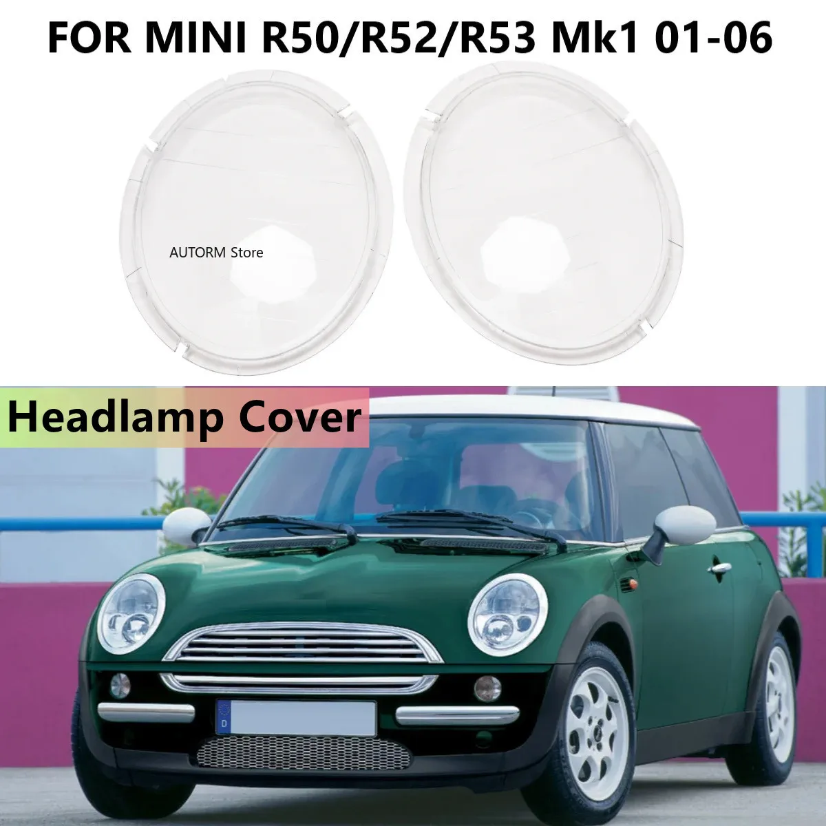 

Пара передних фар, прозрачный абажур, чехол для MINI Cooper R50 R52 R53 Mk1 2001 2002 2003 2004-2006 63126911701