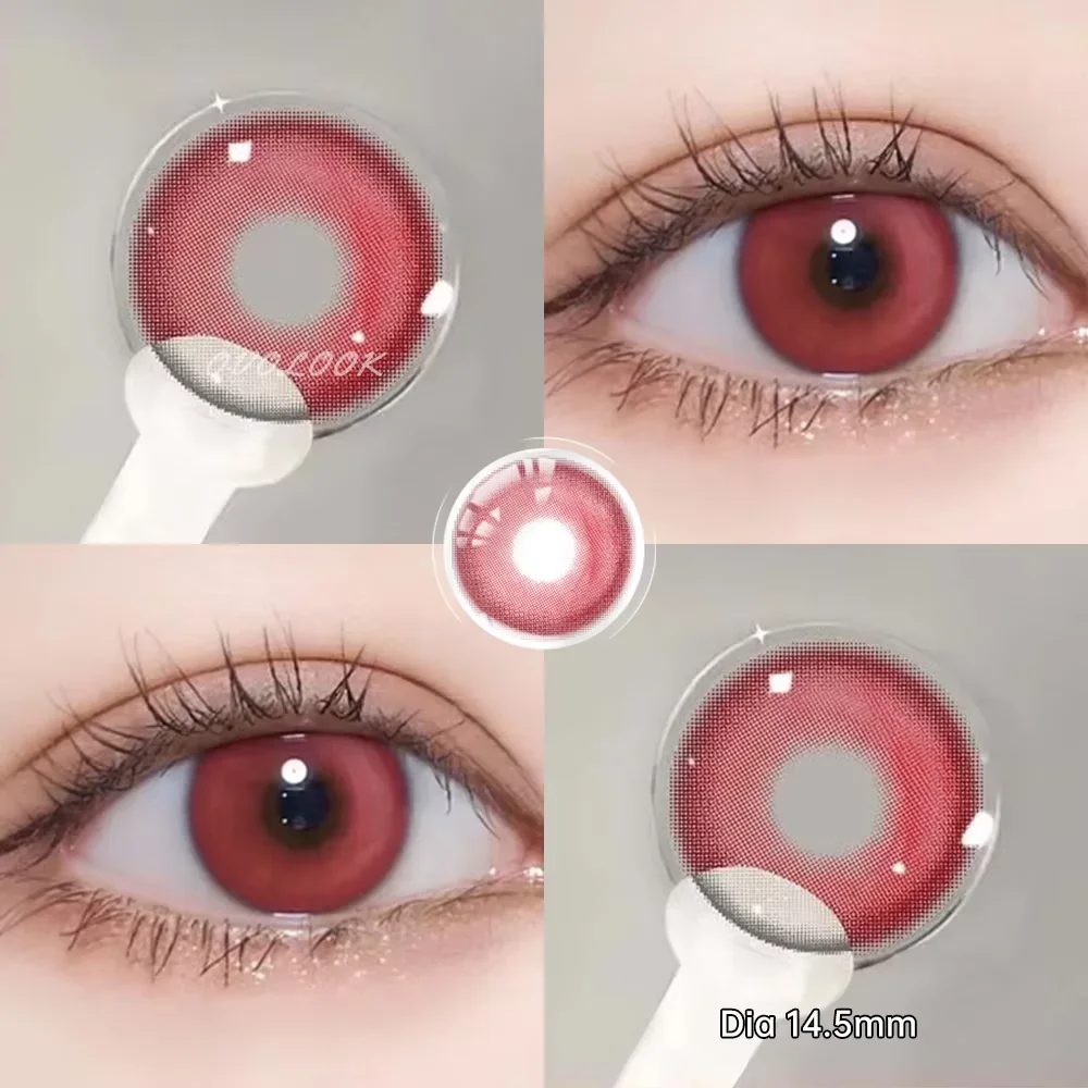 OVOLOOK-Аниме-Линзы 10-цветные контактные линзы для глаз Линзы больших Синий Красный