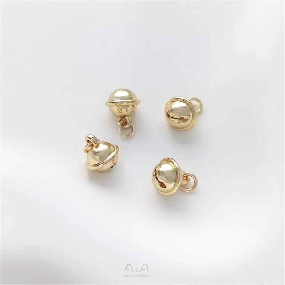 1 шт. 14-каратное золото упаковка 8 мм маленький кулон-колокольчик ювелирные