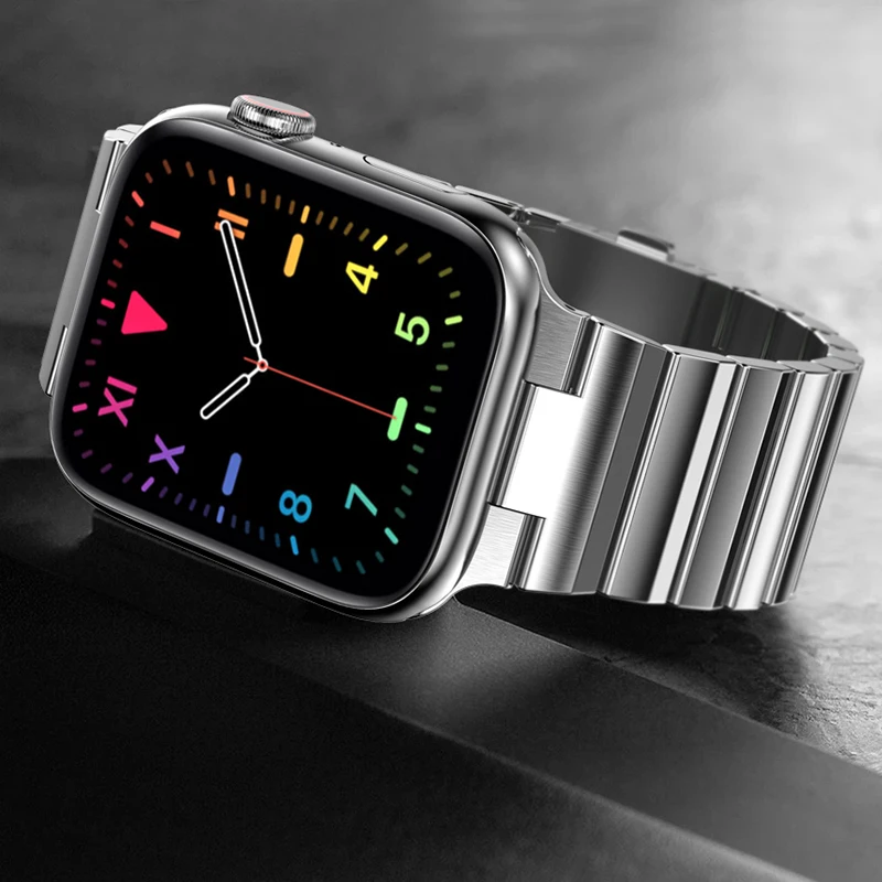 

Металлический ремешок для Apple Watch 7, браслет из нержавеющей стали для iWatch 7 6 5 4 3 2 SE, 45 мм 41 мм 44 мм 40 мм 42 мм, аксессуары для часов
