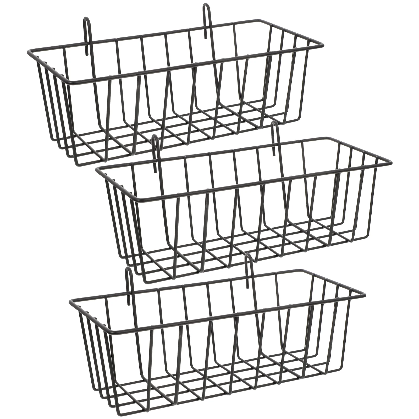 

3 Pcs Wall Mount Baskets Kitchen Shelf Multi-function Hanging Organizing Rack Storage Spice Sundries