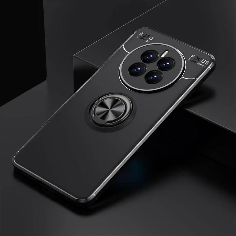 

For Cover Huawei Mate 50 Case For Huawei Mate 50 Pro Capas Back TPU Soft Ring Magnetic Holder For Cover Huawei Mate 50 Fundas