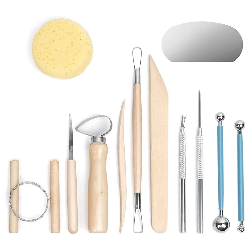 

Профессиональные инструменты для работы с глиной, набор из 12 инструментов для работы с гончарной глиной