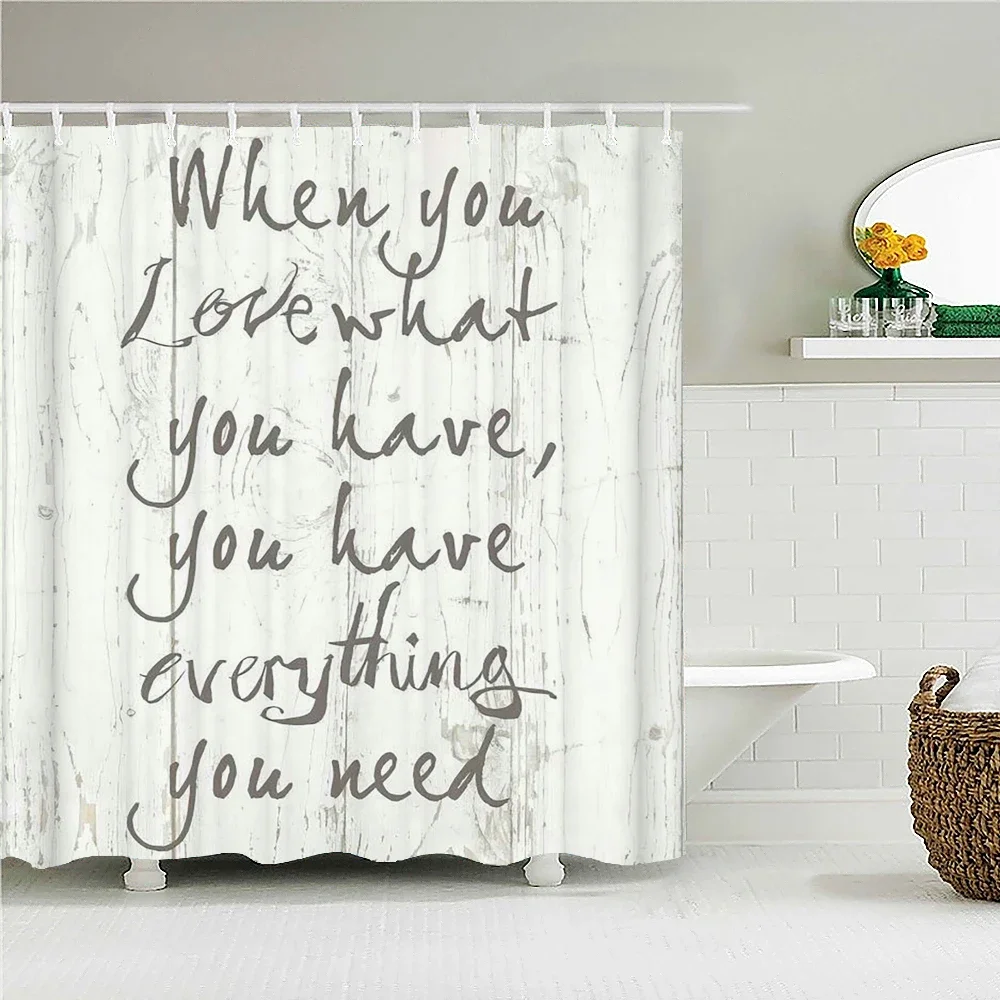 

Черно-белая современная занавеска для душа из полиэстера