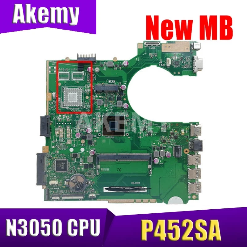 

Akemy P452SA MB._N3050 GM MainBoard For ASUS P452SJ P452S PRO452S Laptop Motherboard 90NX0080-R00010