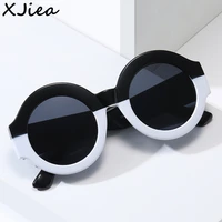 xjiea sun glasses for men 2022 fashion contrasting colors sunglass leopard print stitching color women vintage round eyewear