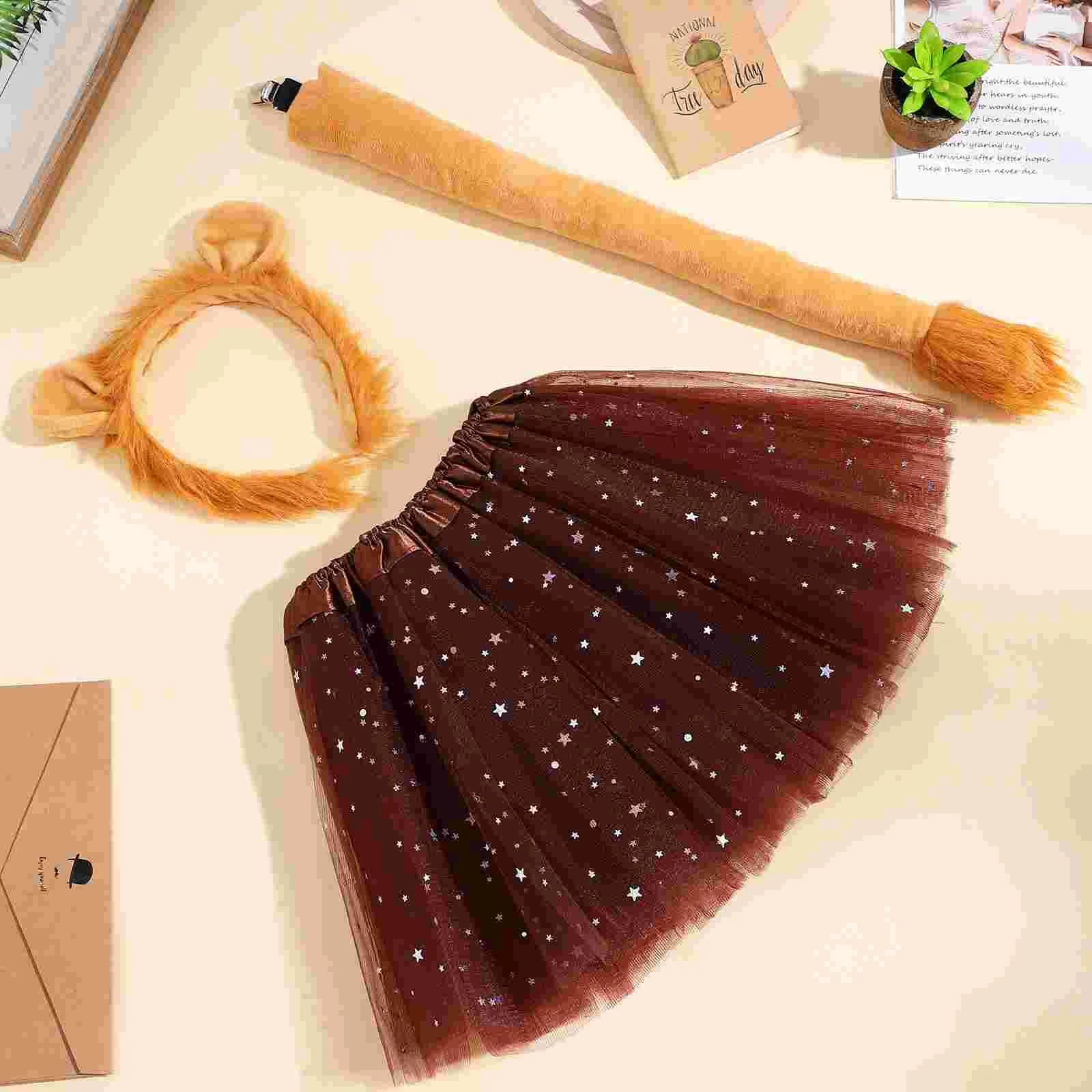 Костюм для косплея льва комплект из 3 предметов детские костюмы грива девочек