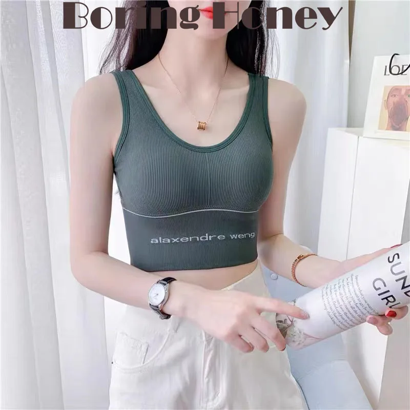 

Boring Honey Summer Clothes For Women U-Neck Sports Sling Vest Be All-Match Tank Top Women Fashion Women Blouses Crop Tops