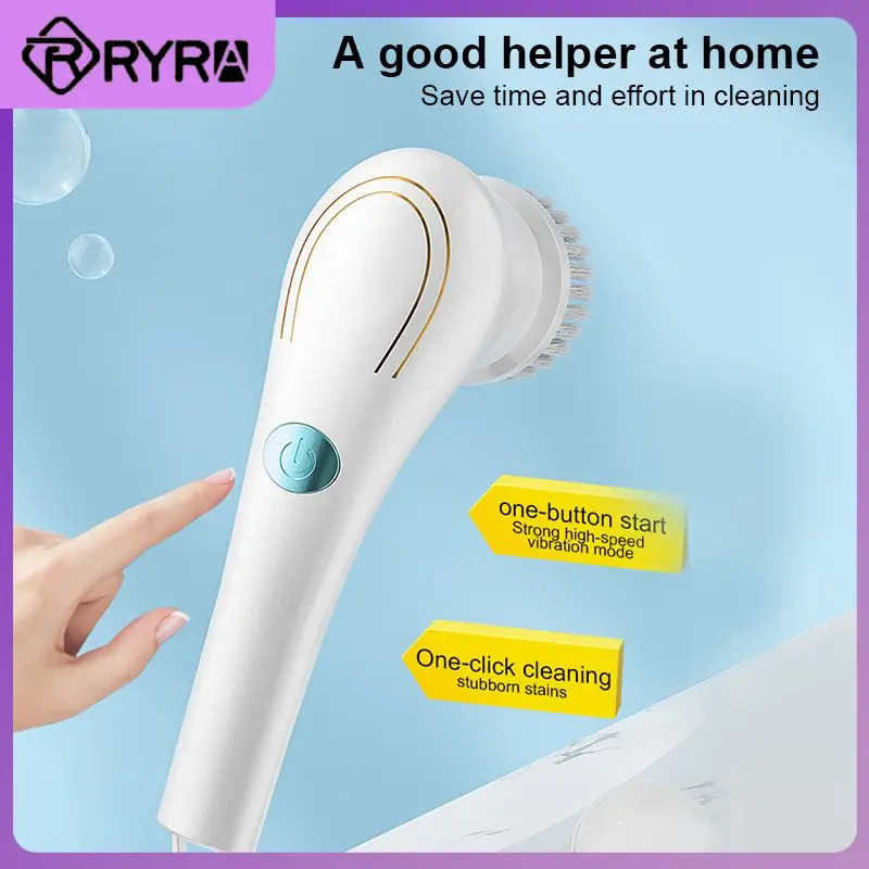 

Multifunctional Cleaning Brush Usb Charging Bathroom Brush Dishwashing Tub Kitchen Cleaning Tools Electric Bathroom Accessories