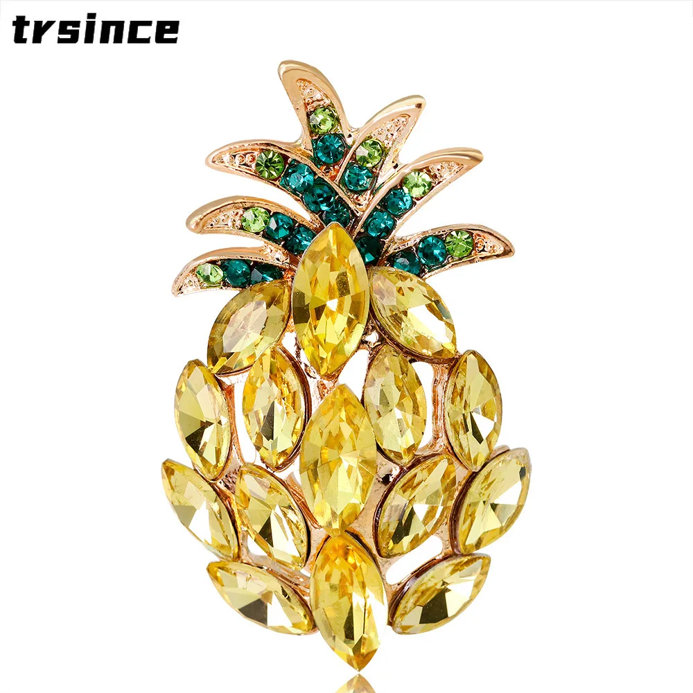

Fashion Jewelry Crystal Cute Pineapple Brooch Women Brooch Gold Color Breast Pin Garments Ladies Gifts Suits Accessories