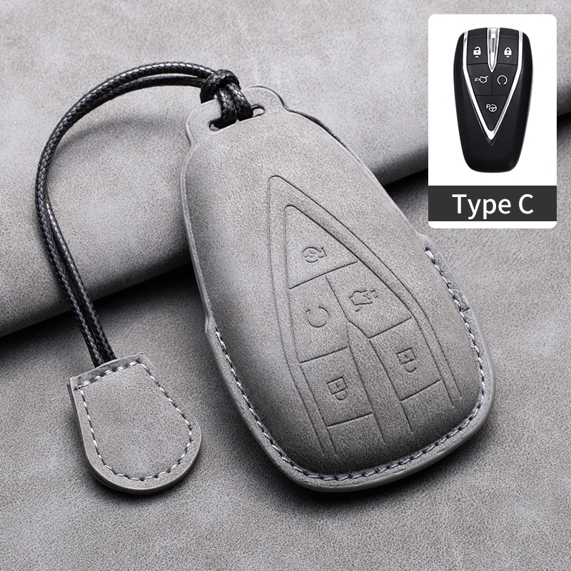 Кожаный Автомобильный брелок для ключей с двумя/3/4 кнопками, чехол для Changan UNIT UNIK CS35 Plus CS55 Plus CS75 Plus 2019 2020 Oshan X7 X5, автомобильный брелок для ключей