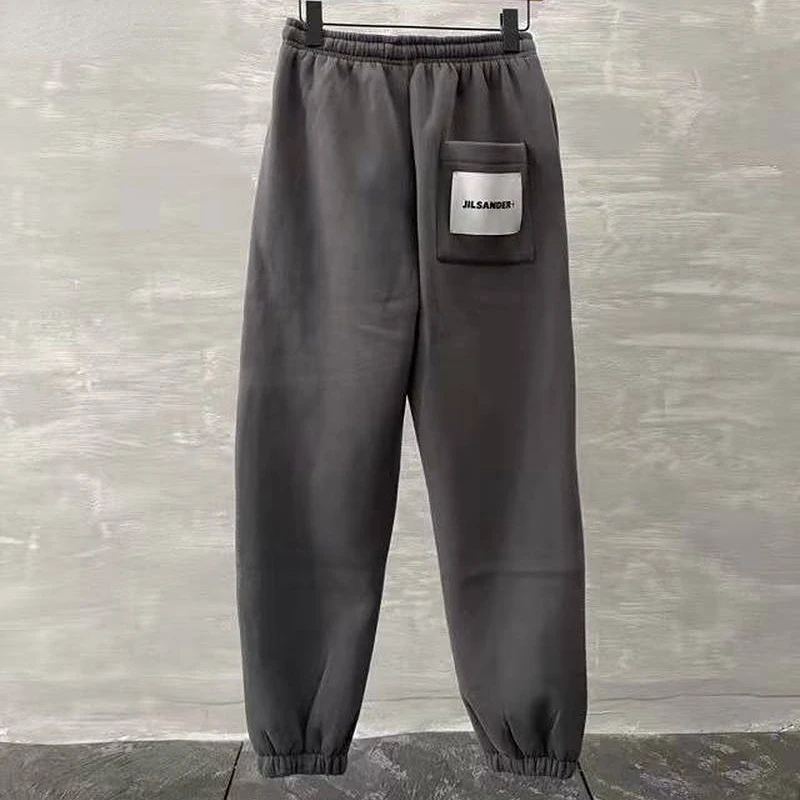 

Спортивные штаны JIL SANDER, серые леггинсы с большим логотипом, мужские свободные спортивные штаны, зимние повседневные штаны для бега, 2021