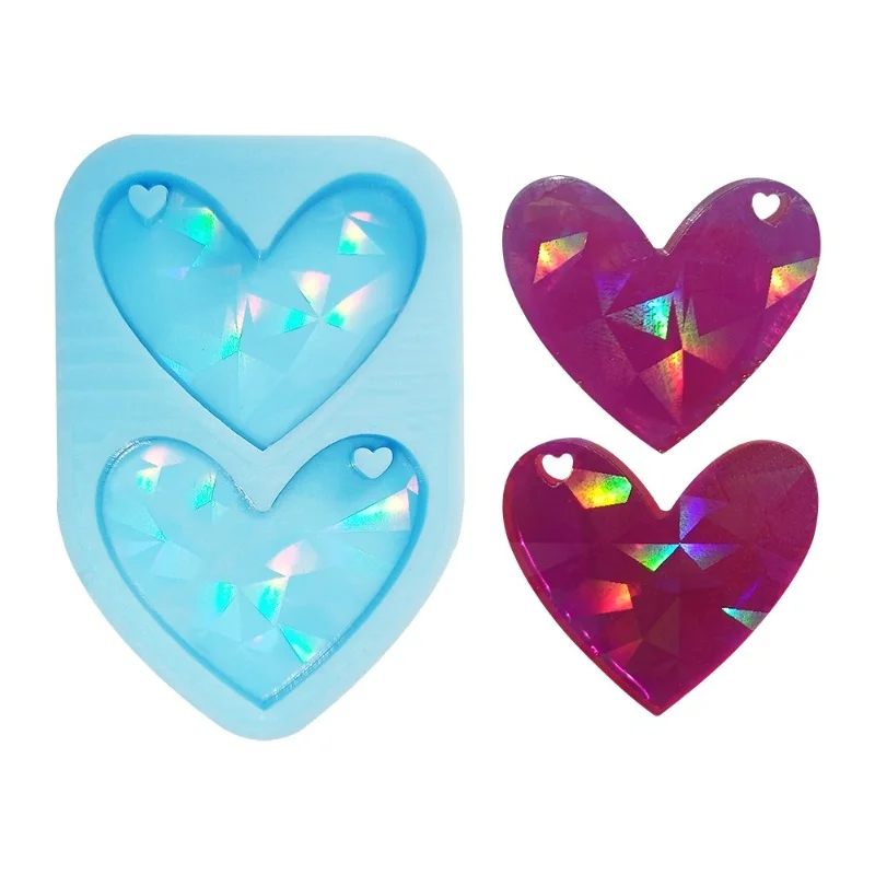 Голографические лазерные серьги Любовь силиконовая форма сделай сам ювелирные