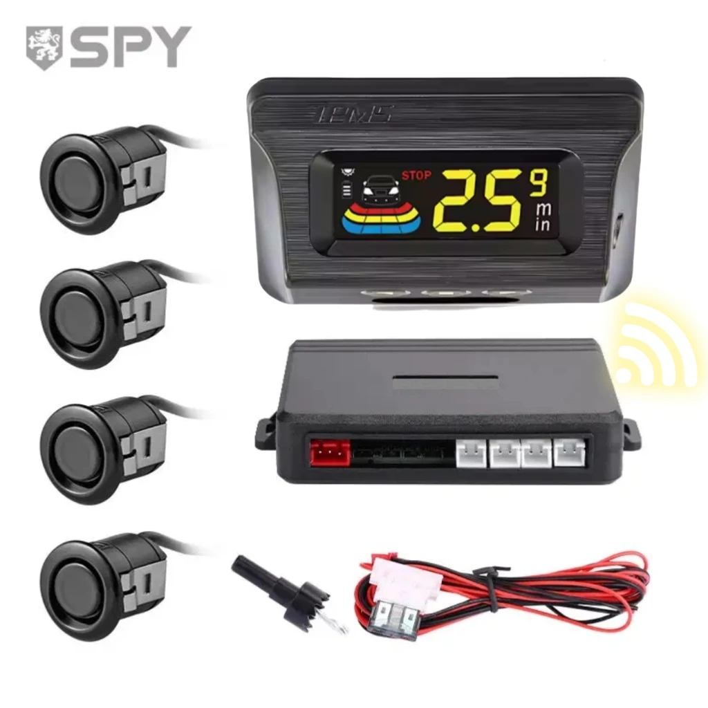 

Шпионский беспроводной автомобильный парковочный радар с 4 датчиками, обратный ЖК-дисплей, автомобильный парктроник, детектор, система 22 мм