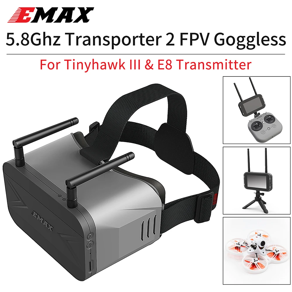 

EMAX Tinyhawk 3 FPV Goggles Transporter 2 5.8Ghz 4.3inch Screen for Racing Drone Quadcopter Replacement Parts and Accessories