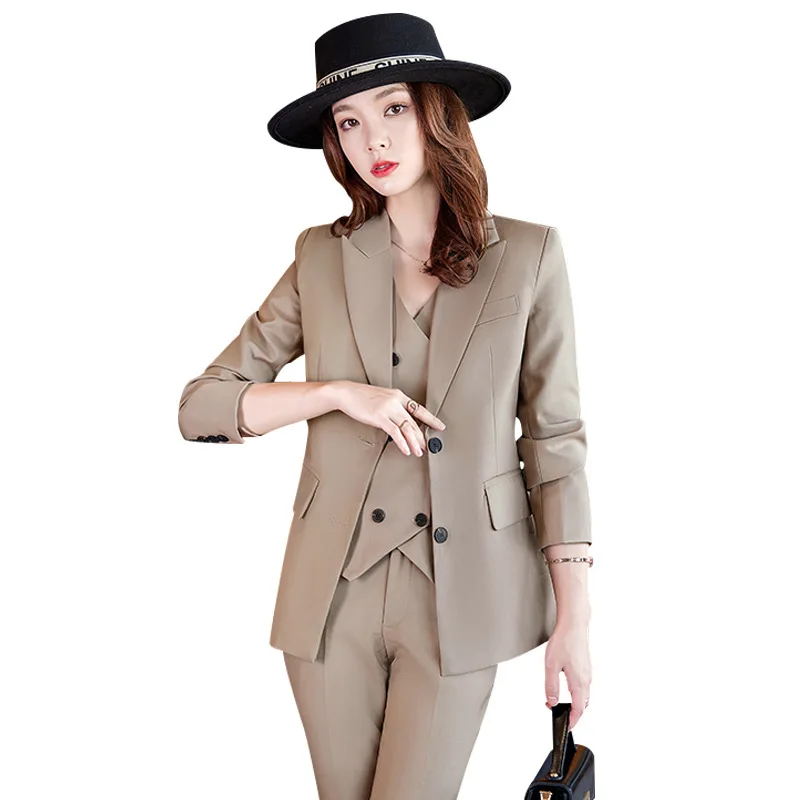 S-4XL High-end Women's Suit Office Business Wear 2022 New Fall Spring Autumn Single Breasted Ladies Jacket Casual Trousers