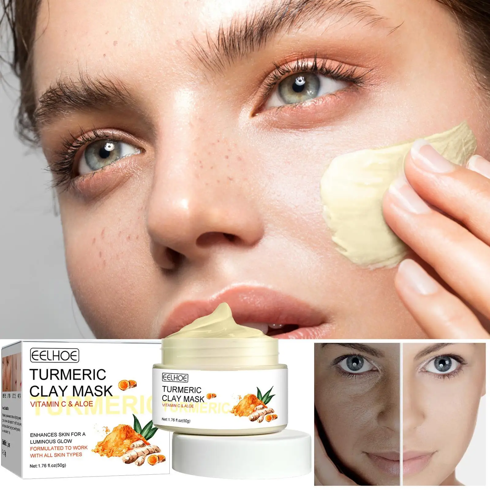 

Turmeric Whitening Face Care Acne Scar Removal Freckle Lighten Bright Skin Corrector Facial Essence Improve Roughness Skin Car