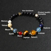 universe galaxy eight planets bracelet solar system guardian star natural stone beads bracelets for women fashion couple jewelry
