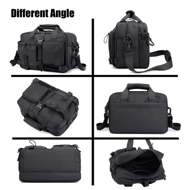 Mens Large Capacity Nylon Messenger Bag Sling Bag Portable Bag for School Sport Black