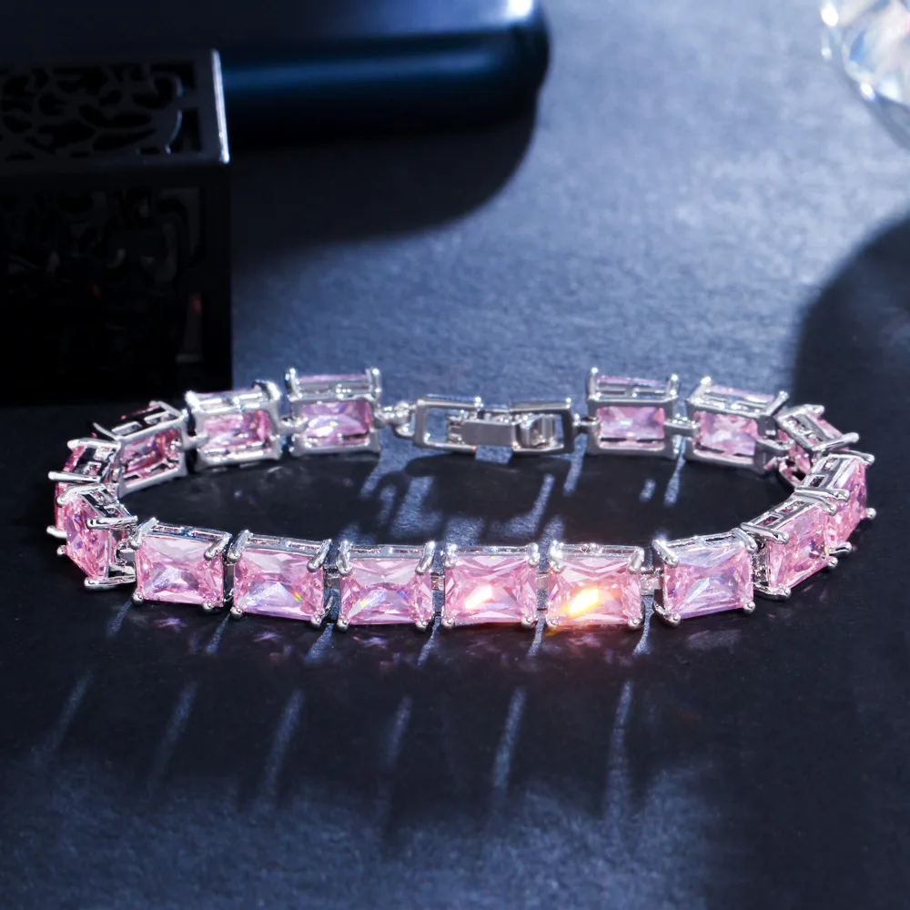 

Women's S925 Sterling Silver Zircon Bracelet Multi Color Optional Simple Fashion Jewelry Gift