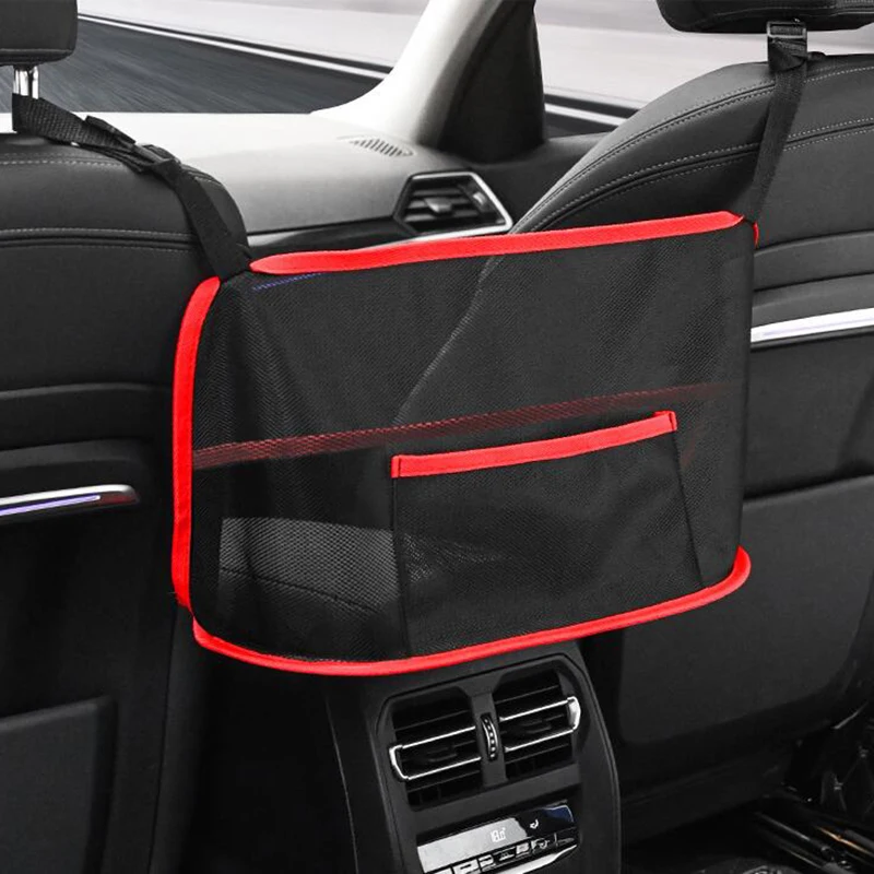 

New Large Capacity Car Seat Net Pocket Handbag Purse Holder Bag Organizer Storage Pet Net Barrier Dog Pouch Between Back Seats