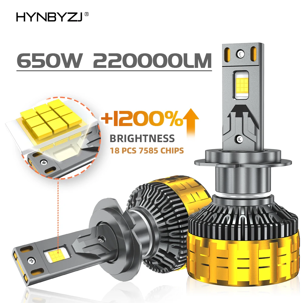 Светодиодные фары HYNBYZJ 650W H4 H7 220000LM светодиодные фары для автомобиля H1 H3 H8 H11 H13 HB3 HB4 9005 9006 9012 9007 12 В 24 В
