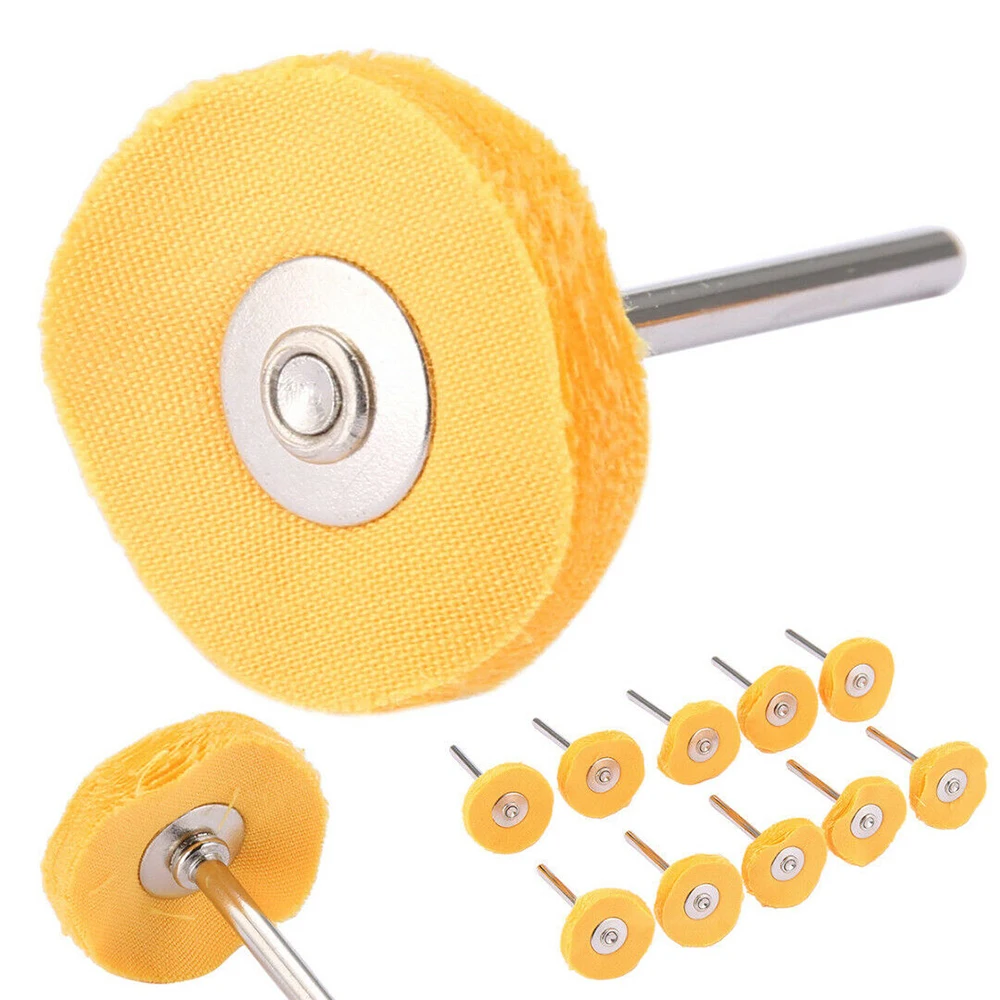 

Cloth Polishing Wheel Brush Pad Yellow Jewelry Wood Metal Buffer Waxing