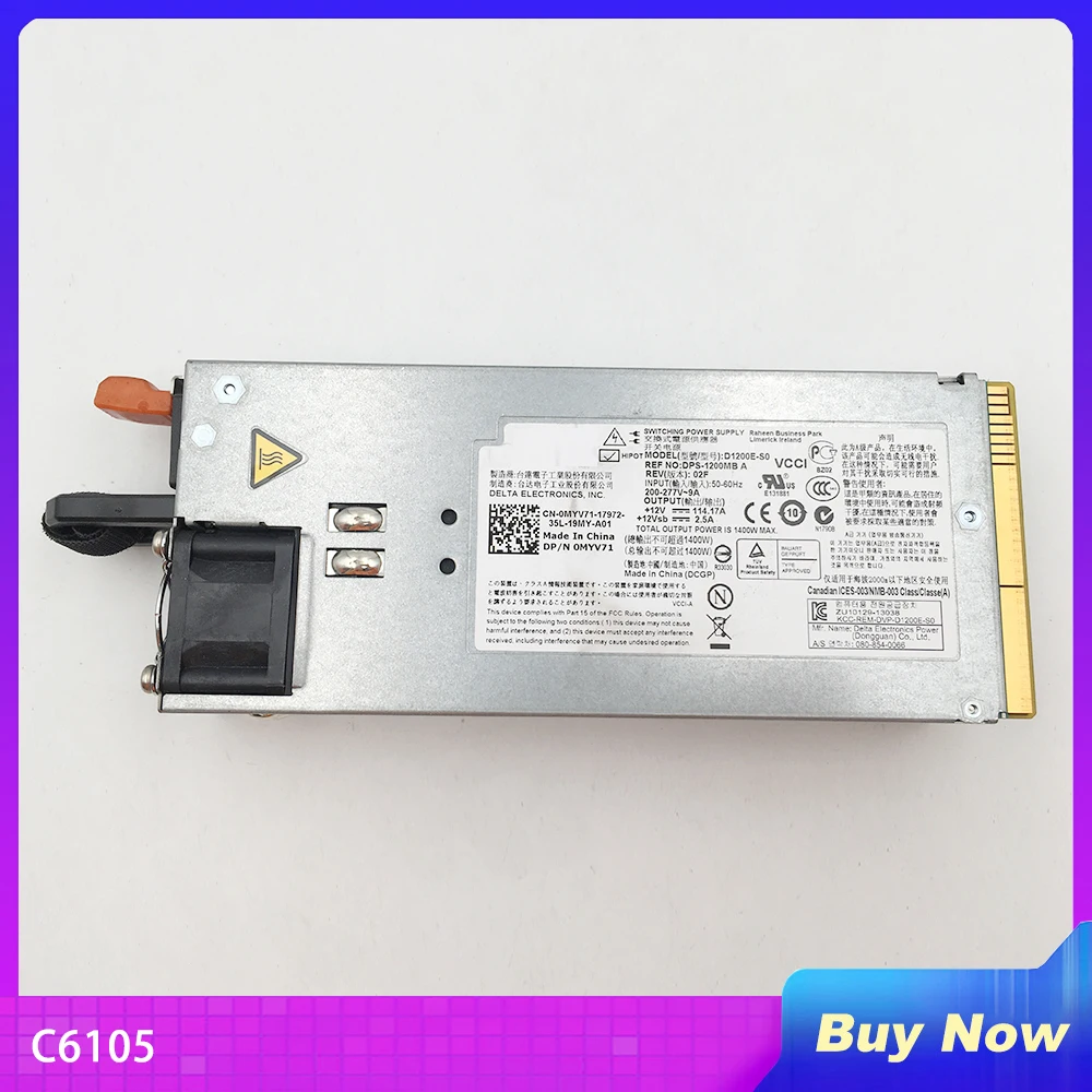 

D1200E-S0 For Dell C6105 Server Power Supply DPS-1200MB A D1200E-S1 0MYV71 RN0HH CN35N 04V04J 1400W