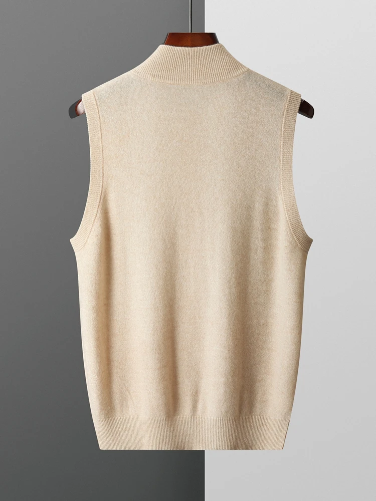 Мужская футболка Лидер продаж однотонный жилет без рукавов на молнии 100% шерсть с