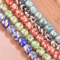 10pcs round shape 10mm 12mm lace foil lampwork glass handmade loose beads for jewelry making diy crafts findings