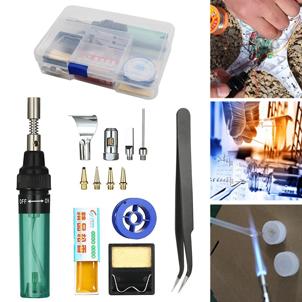 

Home Multifunction Gas Soldering Iron Cordless Portable Butane Torch Welding Pen Kit 1300°C Adjustable Burner Mini Butane Welder