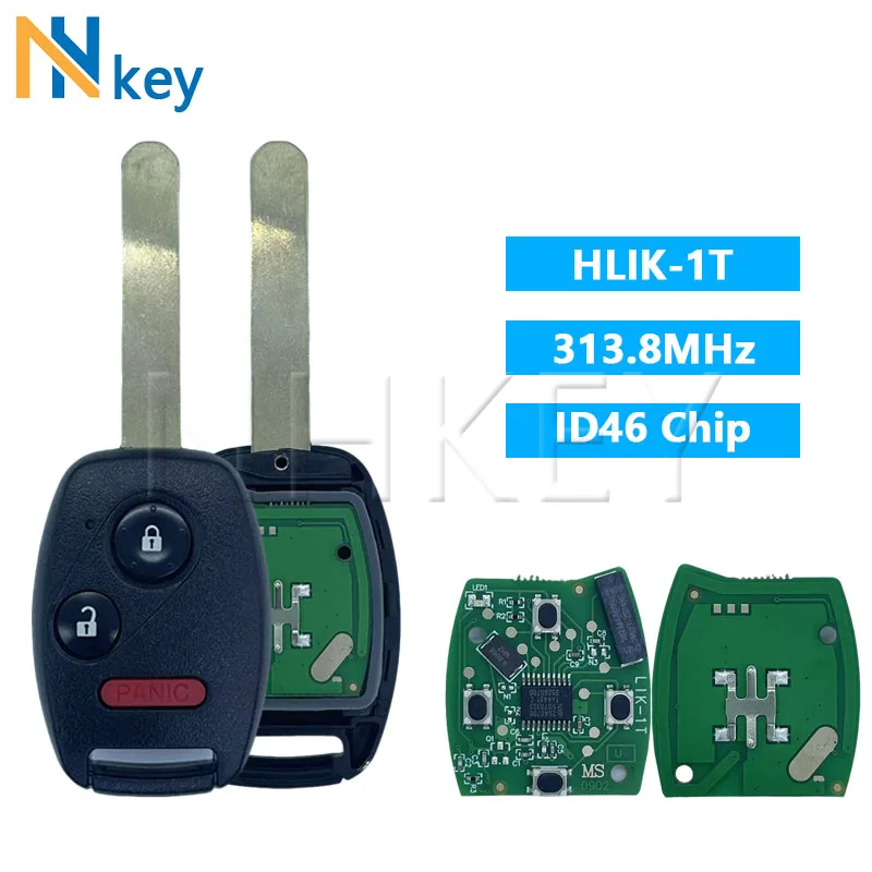 

NHKEY для Honda CR-V Accord Element Pilot HR-V Fit City Jazz Odyssey Fleed удаленный ключ от автомобиля/HLIK-1T 313,8 МГц ID46 чип