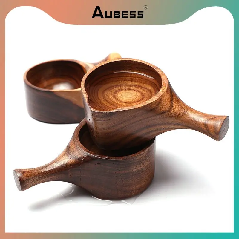 

110ml Acacia Wooden Short Handle Soup Spoon Water Scoop Milk Spoon Household Kitchen Japan South Korea Creative Tableware