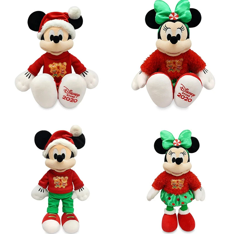 Disney original 2020 natal mickey minnie pato donald chip dale bonito crianças brinquedos anime bonecas de pelúcia kawaii plushie presente da menina do menino