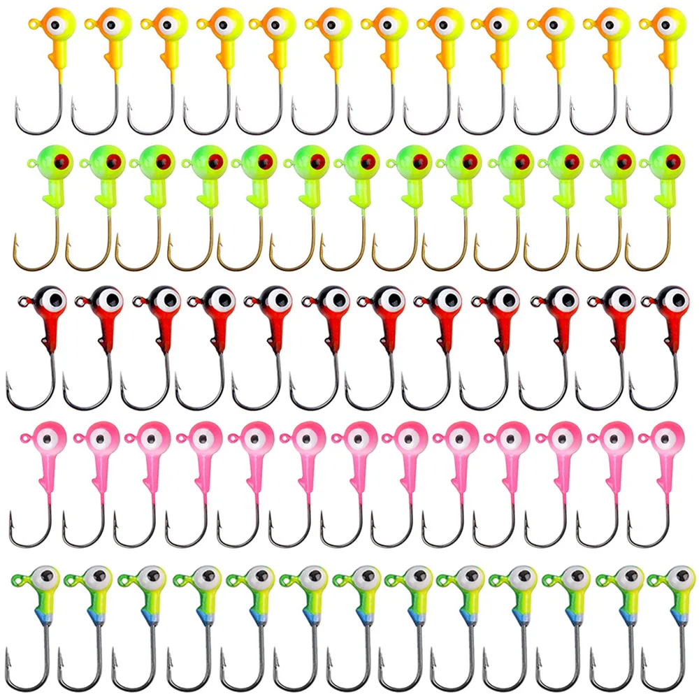80 шт./50 шт./30 шт. кренк джиг-головка крючок с двойными глазами круглые шарики