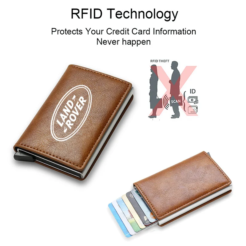 Карманные мужские кошельки из углеродного волокна и кожи с радиочастотной