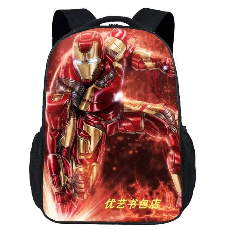 Disney's Avengers 2022 New Boys Anime Large Capacity Cool Waterproof School Bag Side Mesh Pocket Lightweight Handsome Backpack