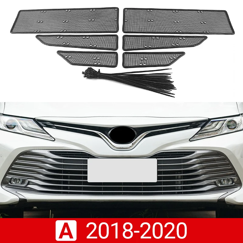 

Автомобильные аксессуары для Toyota Camry 70 2018 2019 2020 2021 2022 2023, передняя решетка, средняя защитная сетка, пылезащитное украшение от насекомых