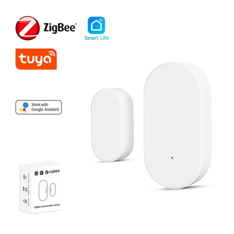 

Дверные и оконные магнитные датчики Tuya Zigbee, беспроводные детекторы для умного дома, магнитная Автоматизация дверей