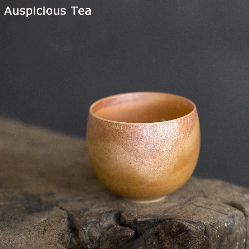 

130ml Boutique Pure Handmade Coarse Pottery Embryo Firewood Fired Tea Cup Household Kung Fu Tea Set Tea Ceremony Drinkware Gifts